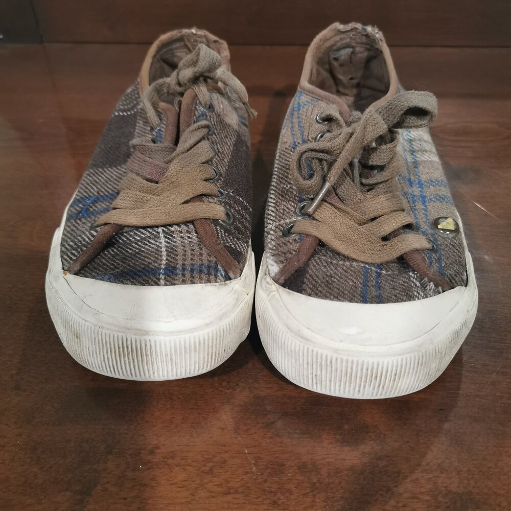 Plaid Canvas Sneakers Size 6 1/2 #214